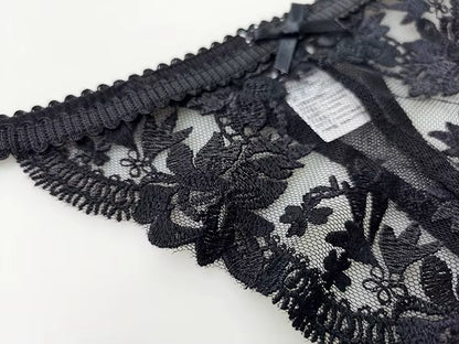Women Lace Underwear Briefs Breathable G--String Seamless Low Waist Hollow Out Thong Panties