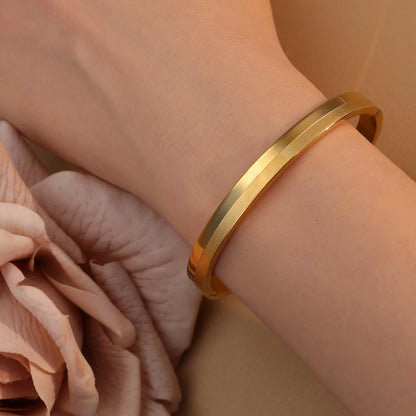 Fashion Plated 18k Zircon Stainless Steel Women's Bracelet Bangles