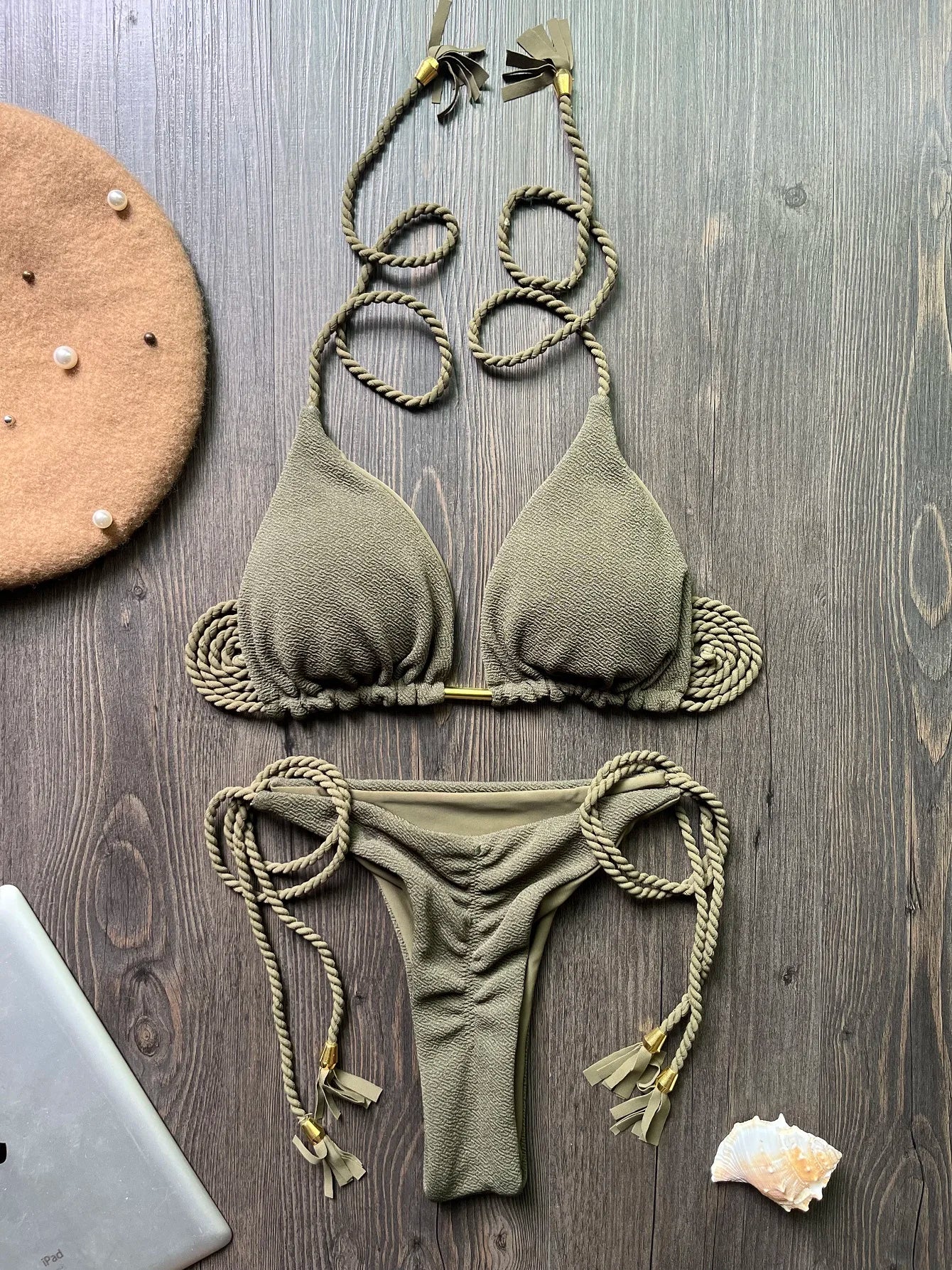 Sexy solid color women's bikini swimsuit two-piece beach Swimwear bikini suit