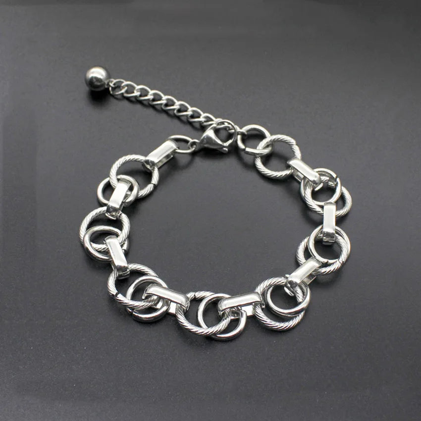 Women Men Lovers Fashion Titanium Steel Stainless Steel Punk Party Bracelets