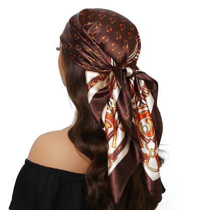90*90cm Women Four Seasons Square Silk Satin Bandana Wrap Shawl Scarves Scarfs ggk7
