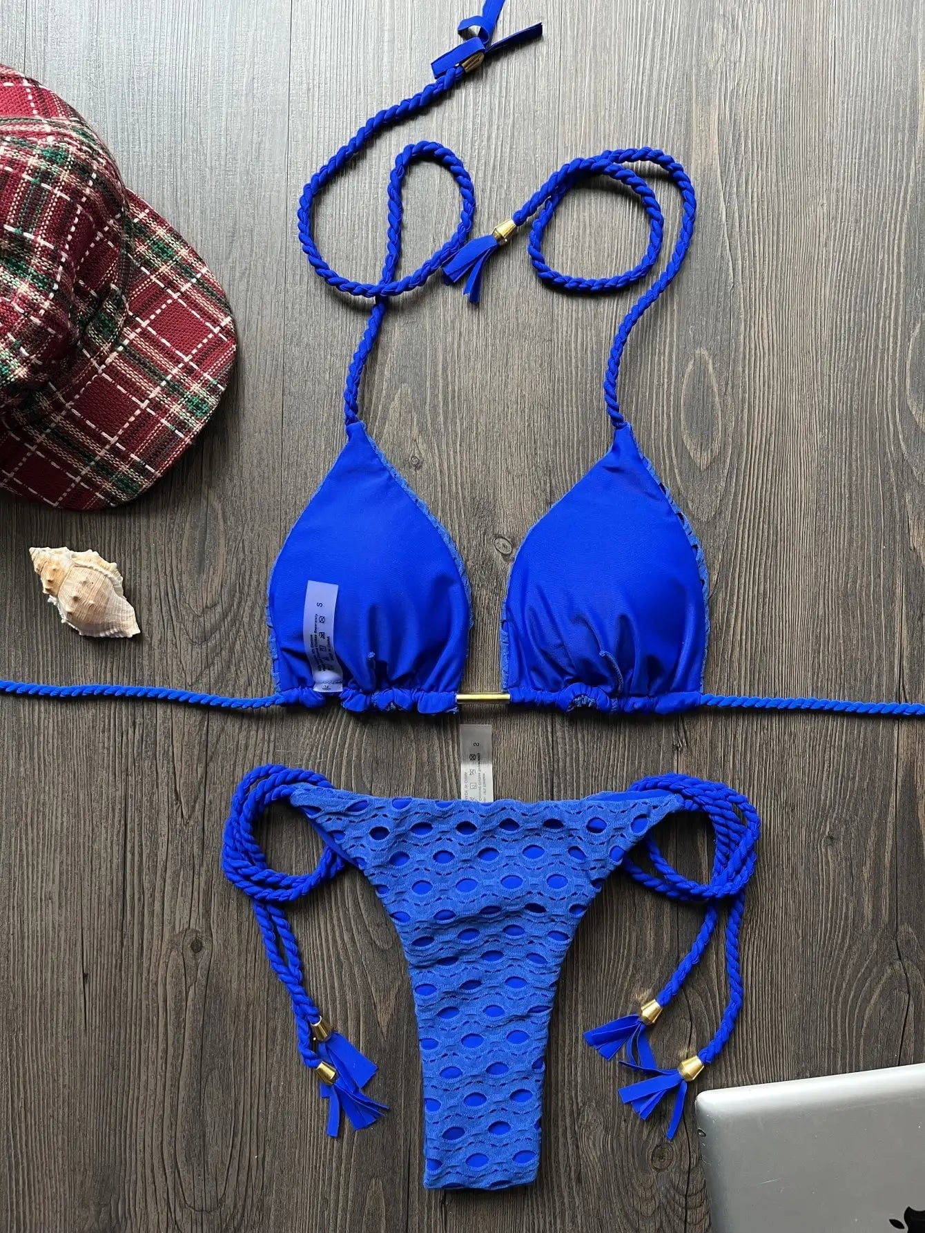 Sexy Blue Swimwear Solid Color Bikini Swimsuit Beach bikini Bathing suit