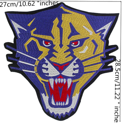 Large Size Biker Applique Fierce Tiger head Embroidery Patches Iron on for Clothes Animal Stickers Patch
