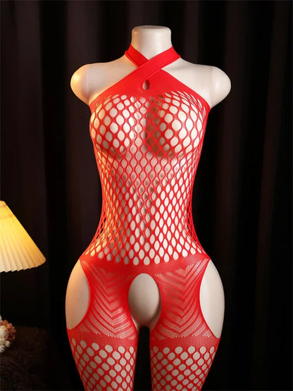 Sexy One pieces Bodysuit Crotchless Underwear Sleeveless Catsuit Sleepwear Erotic Lingerie Bodystockings