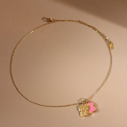 Women's Elephant Stainless Steel 18k Gold Plated Pendant Necklace