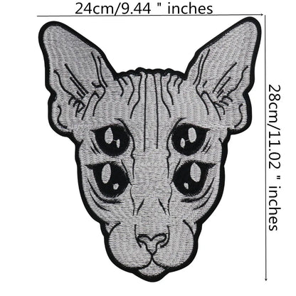 Embroidery Domineering Black Moon Cat Patch Appliques Iron on Patches Badge Clothes Sewing