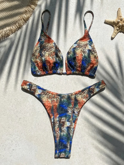 Micro Swimwear Women's swimsuit String Brazilian Bikini Print Bathing Beachwear Suit