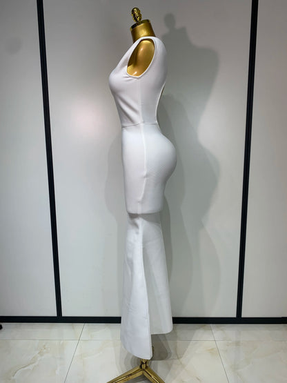Women Sexy Sleeveless Backless Design Bandage Celebrity Elegant Evening Party Birthday Dress