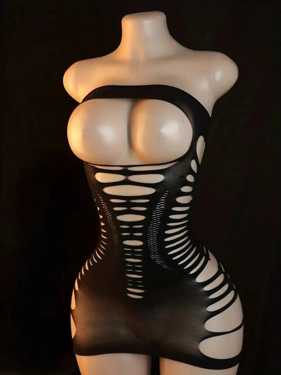 Sexy Erotic Open Crotch Bodystockings Hollow Pantyhose Fishnet Crotchless Jumpsuit