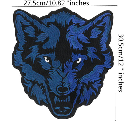 Large Size Biker Applique Fierce Tiger head Embroidery Patches Iron on for Clothes Animal Stickers Patch
