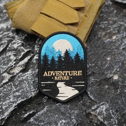ADVENTURE NATURE Embroidered Patch Iron on / Sew Applique Patches