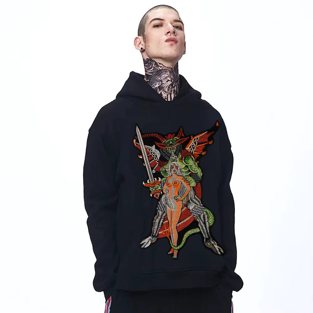 SEXY Women Dragons Patch Appliques Iron on Patches Badge Clothes Sewing