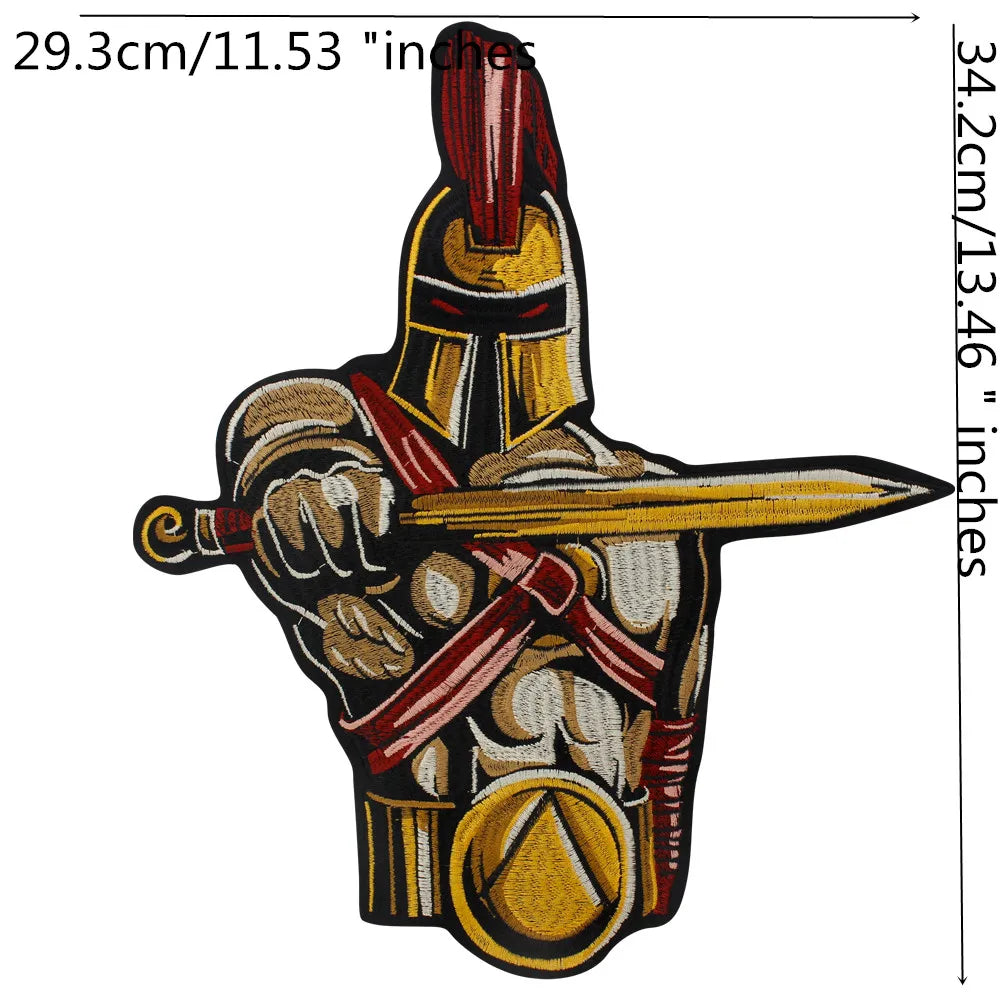 Japan Samurai Embroidery Double Sword Vikings Warrior Military Armband Tactical Emblem Patch Appliques Iron on Patches Badge Clothes Sewing
