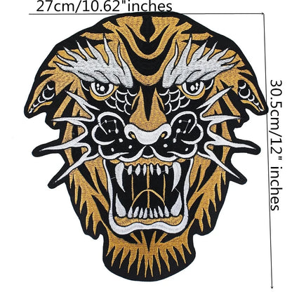 Embroidery Dragon head Patch Appliques Iron on Patches Badge Clothes Sewing