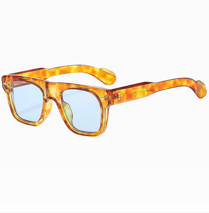 Women Men Vintage Rivets Punk Shades UV400 Square Sunglasses Glasses