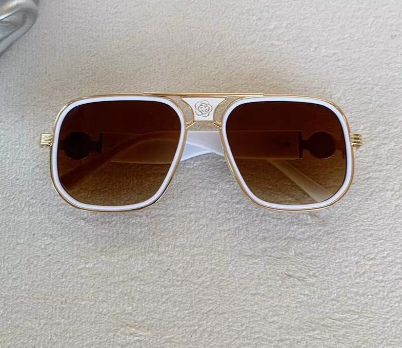 Women Fashion Designer Square American Glass Lens Pilot Sunglasses UV400 Eyewear