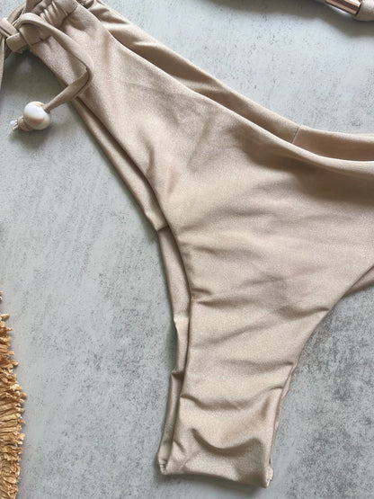 Sexy Lace Up Micro Bikini Women Solid Halter Push Up Bra Tie Side Triangle Swimsuit Bathing Suit