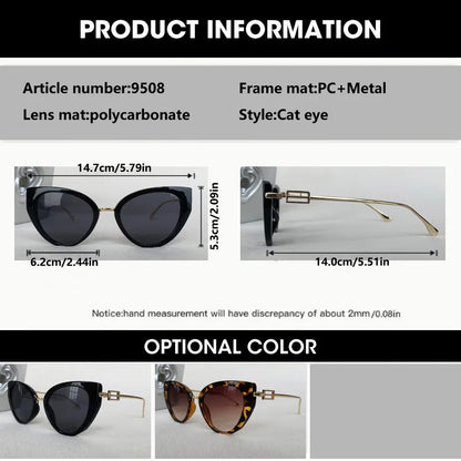 Oversized Cat Eye Women Designer Fashion Square Big Frame UV400 Sunglasses