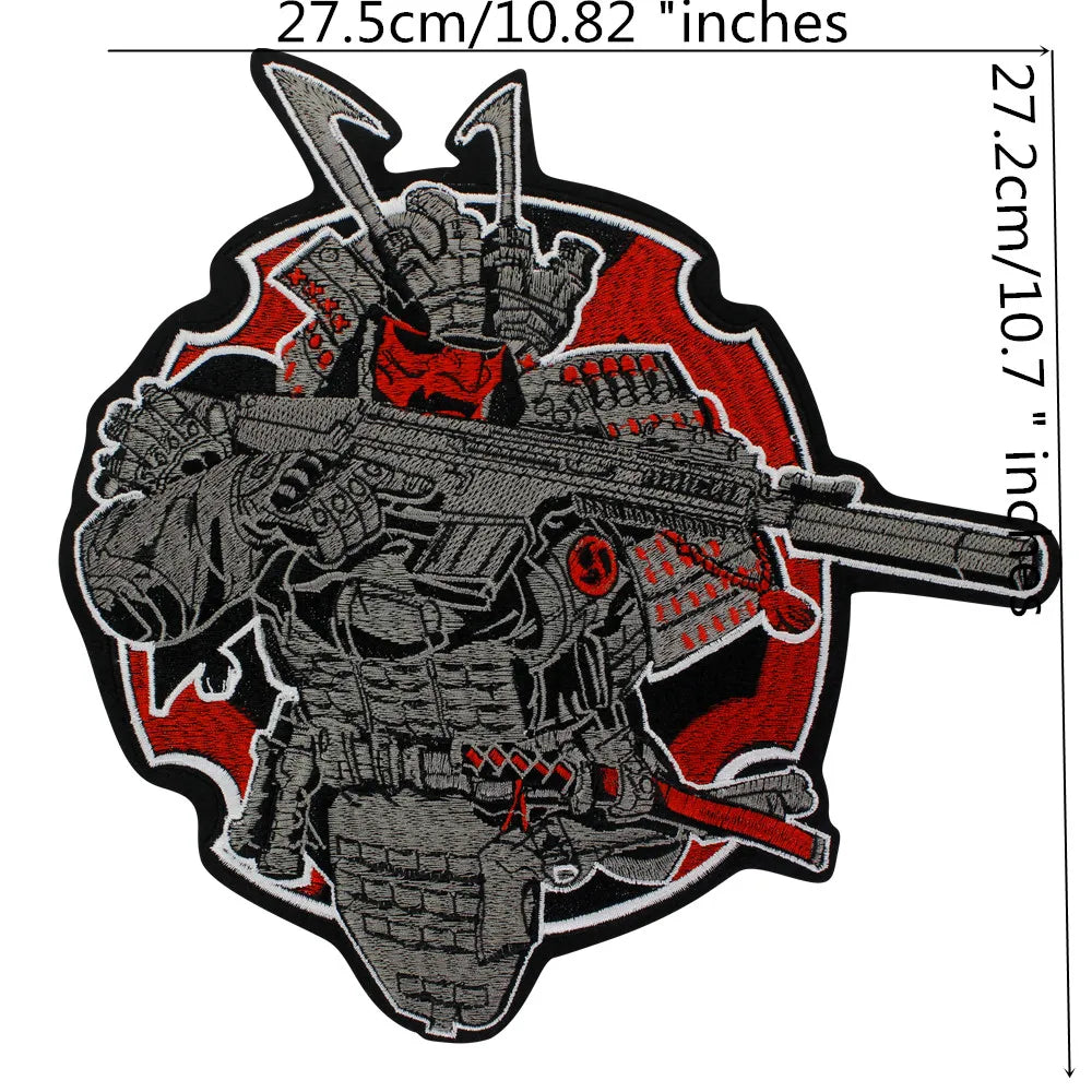 Military Arms Chapter Embroidery Samurai Sword Japanese Cultural Patch Appliques Iron on Patches Badge Clothes Sewing