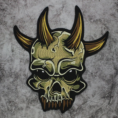 Sheep angle Skull Embroidered Patch Appliques Iron on Patches Badge Clothes Sewing