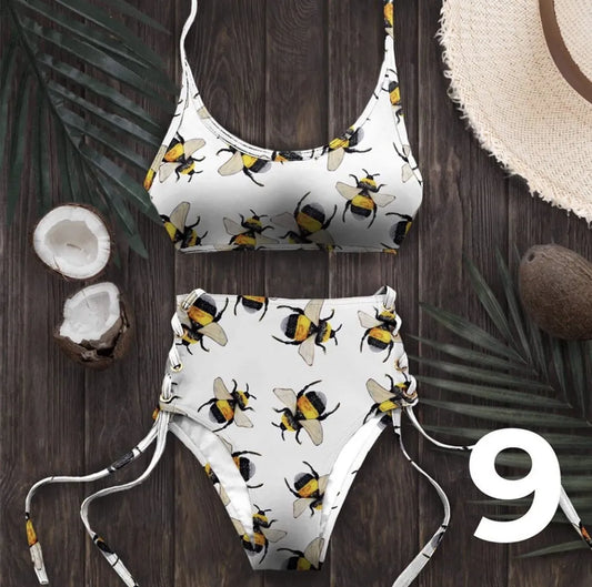 Women Swimsuit High Waist Bandage Sport Swimwear Bikini Push Up Beachwear Bathing Suit