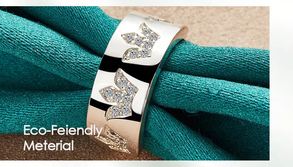 925 Sterling Silver Crown Zircon Women Man Wedding Engagement Party Fashion Charm Ring