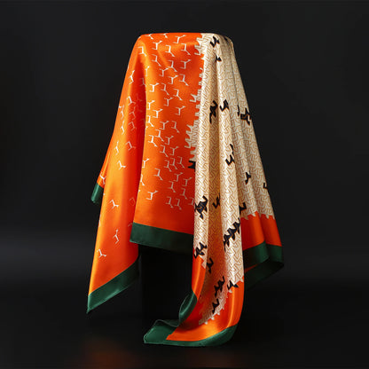 90cm Women Four Seasons Square Silk Satin Bandana Wrap Shawl Scarves Scarfs gfK4