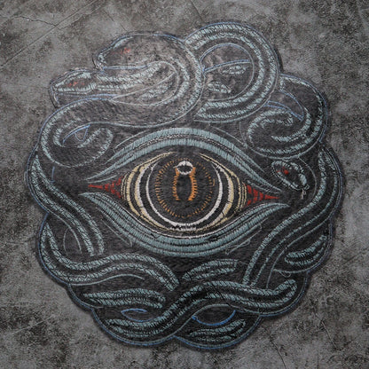 Large Embroidered Animal Multi Headed Snake Eyes Patch Iron on Clothes Patches DIY Biker Badge