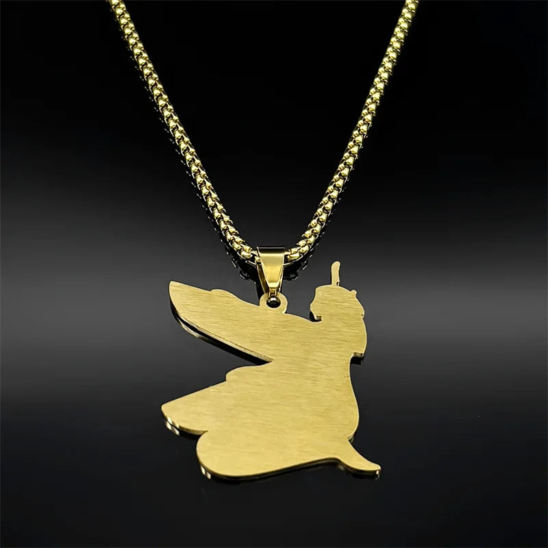 Women Men Stainless Steel Gold/Silver Color Egyptian Mystery Amulet Goddess of Life Necklace