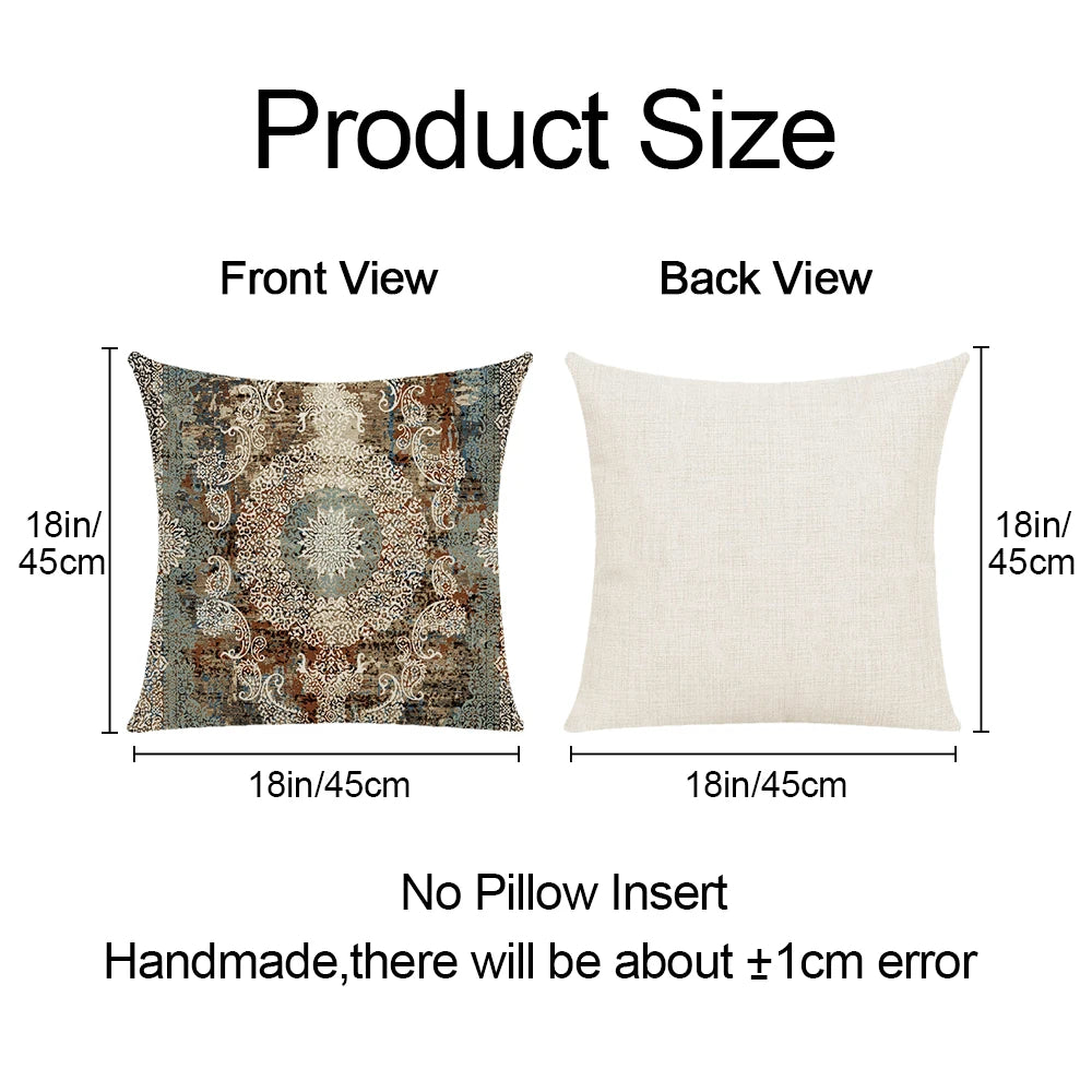 2pcs/Set Retro Bohemian Ethnic Stylish Pillowcase Cushion Cover Sofa Home Decor 45x45