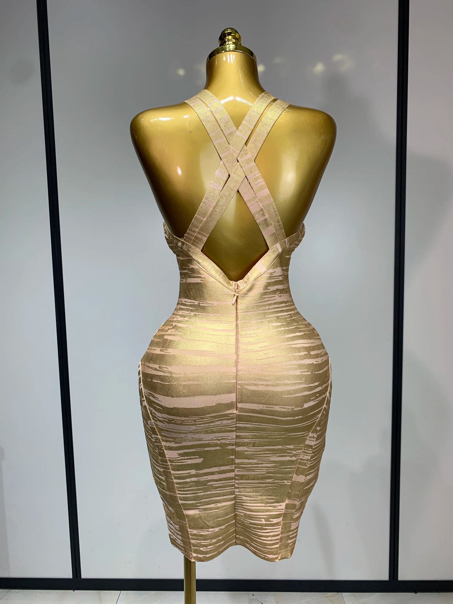 Sexy Deep V Neck Bandage Bodycon Mini Celebrity Elegant Evening Party Dress