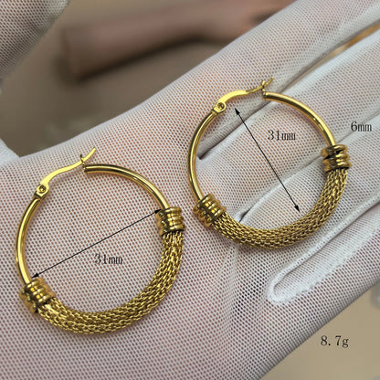 Exaggerated 18K Gold Plated Stainless Steel Women's Earrings Jewelry Gifts