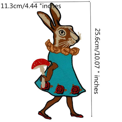 Cartoon Rabbit Embroidery Patches for Clothing Animal Transfer Appliques Badge DIY Sticker Sewing