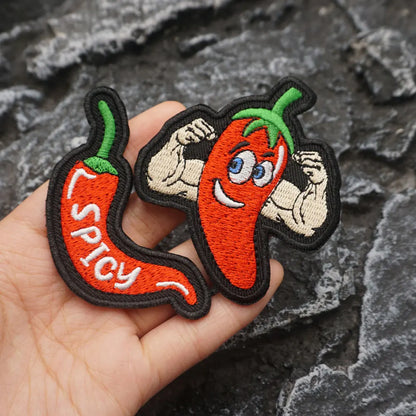 Funny Spicy Pepper Embroidered Patch Iron-On Sewing Clothes Patches Applique