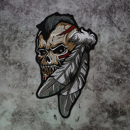Big Punk Skull Biker Back Patch Appliques Iron on Patches Badge Clothes Sewing