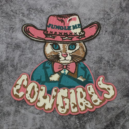Embroidery Animal Hat Cat Sticker Patch Appliques Iron on Patches Badge Clothes Sewing