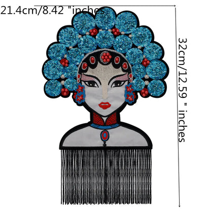 Embroidery Cartoon figure Opera characters embroidered applique Peking beaded Patches Patch by sewing