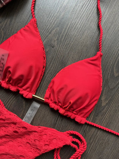 Special Fabric Bikini Women's Hollow Split Swimsuit Summer Beachwear Swimwear Suit