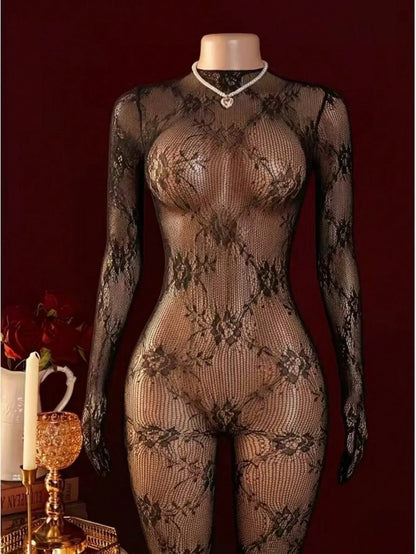 Sexy Women Transparent Fishnet Underwear Bodystocking Lingerie Erotic Costumes Suit