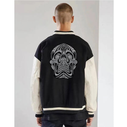 Large Size Skull Embroidered Patch for Clothes Patches Iron on Sew on Badges Appliques