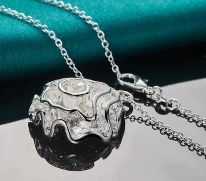 4pcs Women 925 Sterling Silver Rose Flower Wedding Engagement Necklace Bracelet Earring Ring Sets