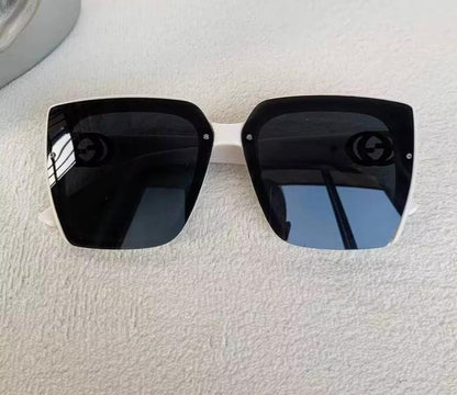 Men Women Glamour Designer Oversized Square Rimless Eyewear UV400 Sunglasses