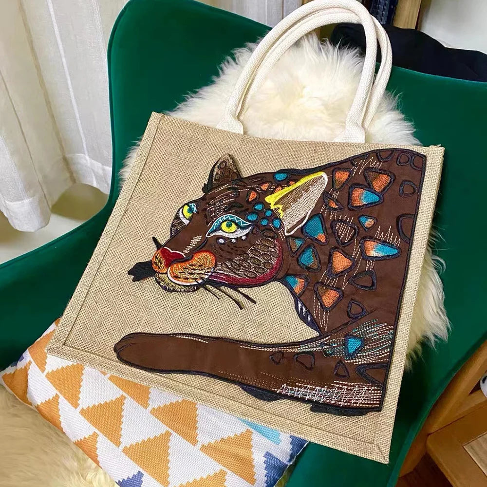 Embroidery Domineering Large Leopard patch Sew on Applique clothes DIY Craft