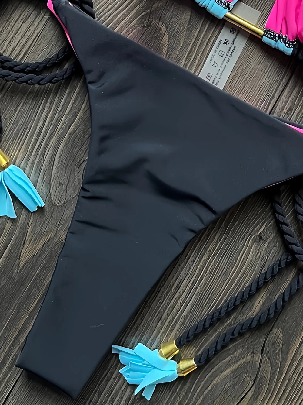 Solid Splice Swimwear String Halter Two-piece Triangle Micro Bikini Thong Sexy Swimsuit Bathing Suit