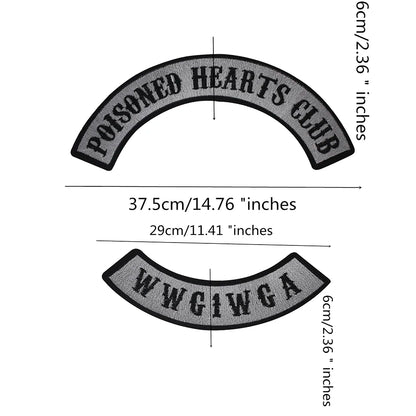 Embroidered Beauty Skull Poisoned Hearts Club Patch Appliques Iron on Patches Badge Clothes Sewing