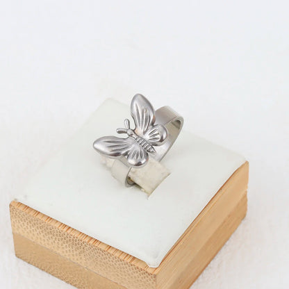 20 Pieces/Lot Fashion Stainless Steel Insect Butterfly Charm Waterproof Rings