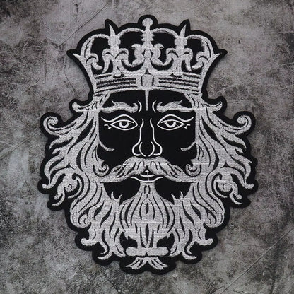 Embroidery Black White Crown Patch Appliques Iron on Patches Badge Clothes Sewing