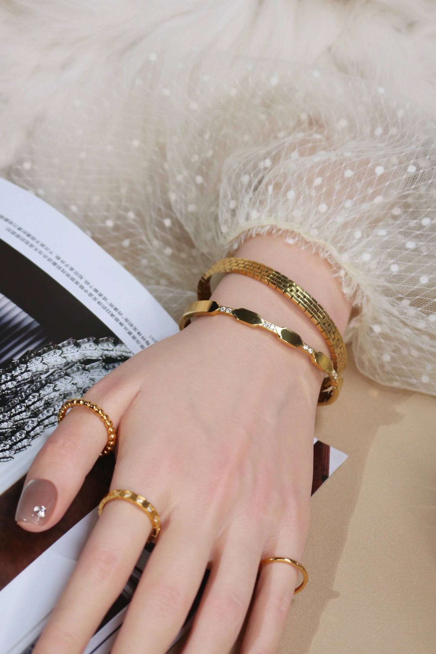Exquisite Crystal Stainless Steel Women's Bracelet Bangles Gifts