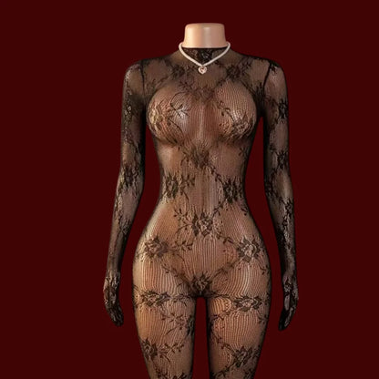Sexy Women Transparent Fishnet Underwear Bodystocking Lingerie Erotic Costumes Suit