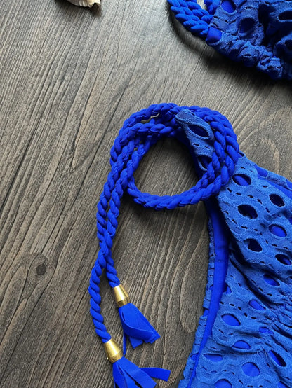 Sexy Blue Swimwear Solid Color Bikini Swimsuit Beach bikini Bathing suit